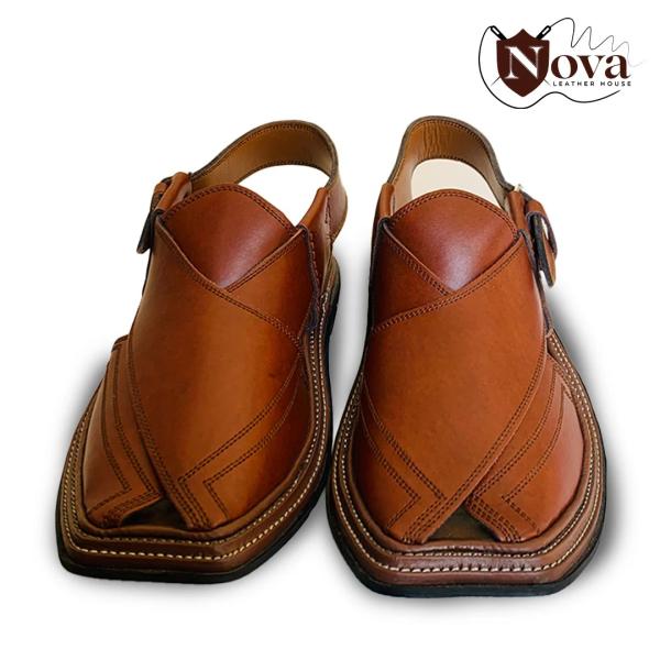 Triple Gear Handmade Peshwari Brown Chappal
