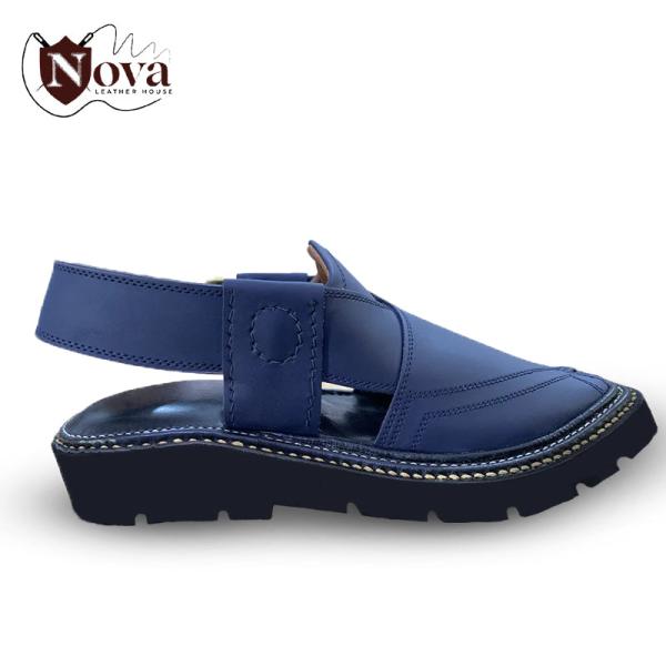 Special Vibram Charsadda Handmade Peshwari Blue Chappal